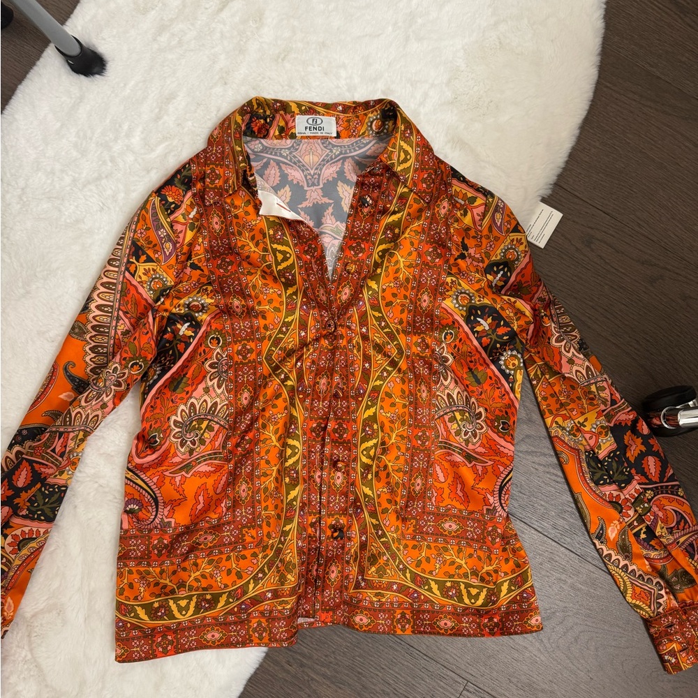 Vibrant Paisley Button-Up Shirt
